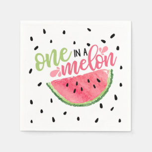 Eén op een Melon Birthday Napkin Servet