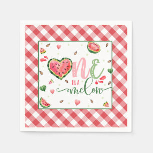 Eén op een Melon Birthday Napkin Servet