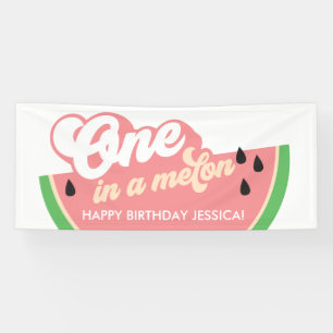 Eén op een Melon First Birthday Banner