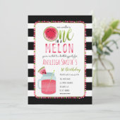 Een op een Melon Mason Jar Drink eerste verjaardag Kaart (Staand voorkant)