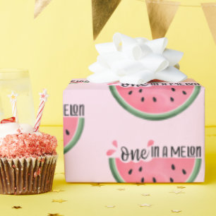 Eén op een Melon Watermeloen Birthday Wrapping Pap Cadeaupapier