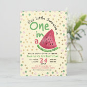 Een op een Melon Watermeloen-feest Kaart (Staand voorkant)