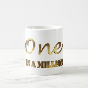 Eén op een miljoen Elegant Gold Brown Typografie Koffiemok