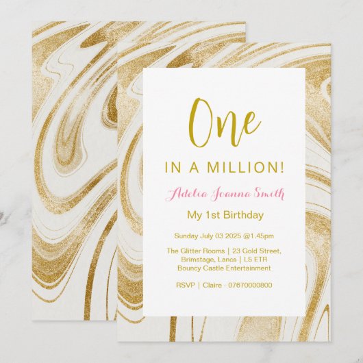 Eén op een miljoen, gouden uitnodiging voor de 1e  (Voorkant / Achterkant)