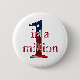 Eén op één miljoen ronde button 5,7 cm