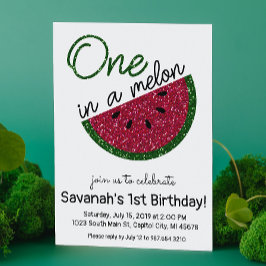 Een op Melon First Birthday party watermeloen Kaart