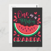 Een opa-verjaardagsfeestje met een watermeloen briefkaart (Voorkant / Achterkant)
