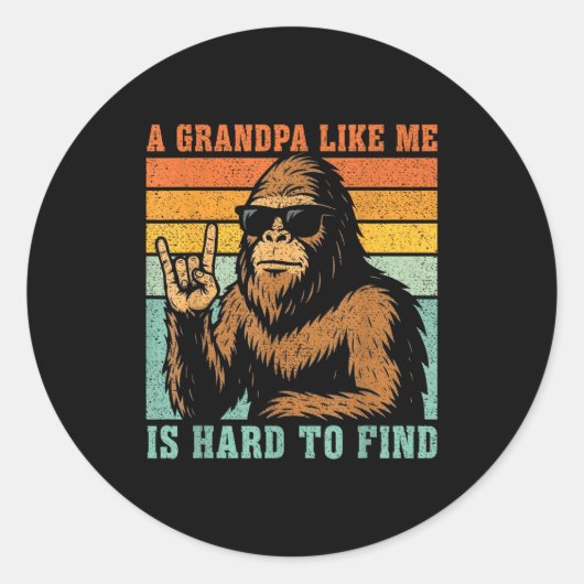 Een opa zoals is moeilijk te vinden bigfoot papa v ronde sticker (Voorkant)