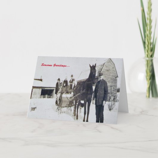 Één Open Ar van de "Muilezel" Feestdagen Kaart (Voorkant)