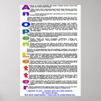 Een open brief aan diegenen zonder chronische ziek poster