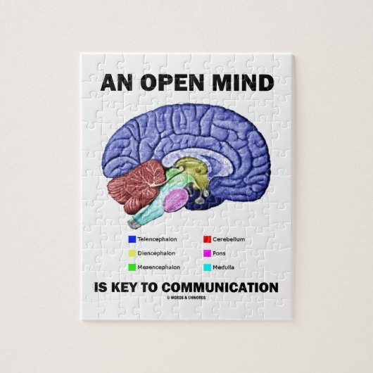 Een open geest is essentieel voor communicatie (he legpuzzel (Verticaal)