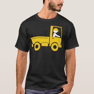 Een ophaalwagen rijdt naar een pakhuis met een gra t-shirt