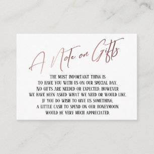 Een opmerking over Gifts Roos Gold Handwriting Wed Informatiekaartje