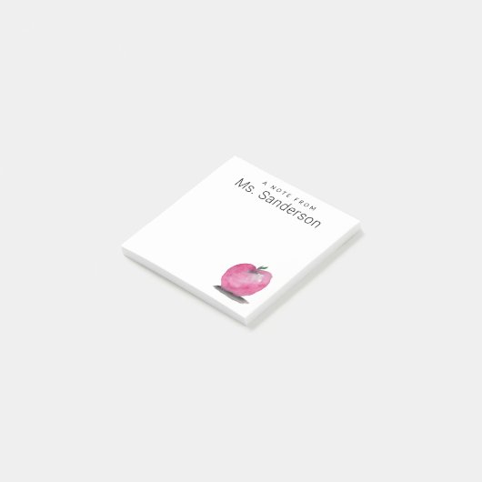 Een opmerking van Custom Teacher Name Waterverf ap Post-it® Notes (Schuin)