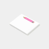 Een opmerking van de leerling-roze potlood post-it® notes (Schuin)