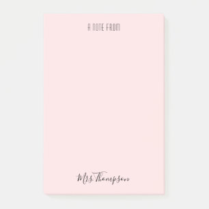 Een opmerking van de leraar Blush Pink-minimalisti Post-it® Notes