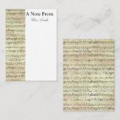 Een opmerking van de muzikant op blad Music Note Notitiekaartje (Voorkant / Achterkant)