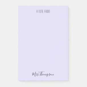 Een opmerking van de Paarse benaming van de leraar Post-it® Notes