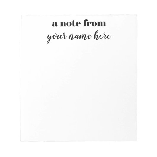 Een opmerking van een gepersonaliseerd Notitieblok (Voorkant)