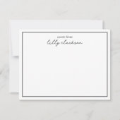 Een opmerking van Monogram Script Border Black Whi Notitiekaartje (Voorkant)