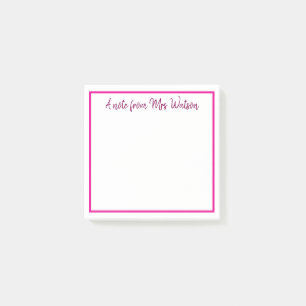 Een opmerking van Voeg de naam van de leerkracht t Post-it® Notes