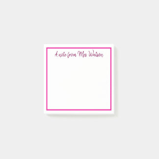 Een opmerking van Voeg de naam van de leerkracht t Post-it® Notes