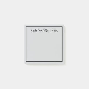 Een opmerking van Voeg de naam van de leerkracht t Post-it® Notes