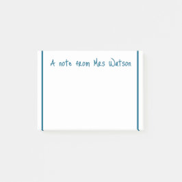 Een opmerking van Voeg de naam van de leerkracht t Post-it® Notes