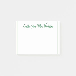 Een opmerking van Voeg de naam van de leerkracht t Post-it® Notes