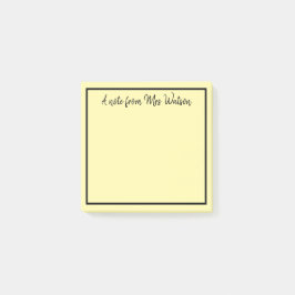 Een opmerking van Voeg de naam van de leerkracht t Post-it® Notes