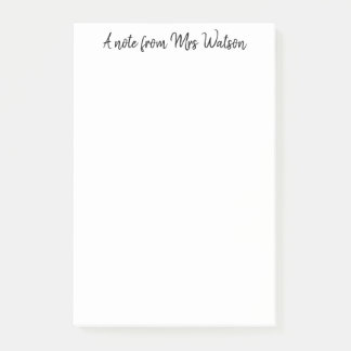 Een opmerking van Voeg de naam van de leraar toe E Post-it® Notes