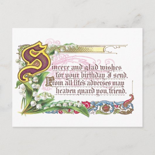 Een oprechte verjaardag briefkaart (Voorkant)