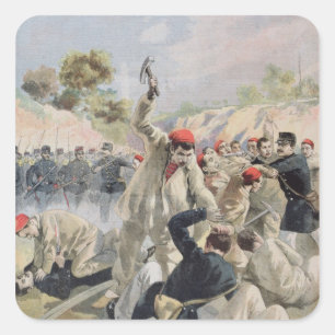 Een opstand van Franse Anarchisten in Guyana Vierkante Sticker