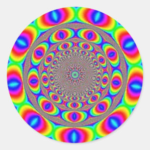 Een optische Treat Fractal Ronde Sticker