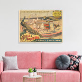 Een optredende zebu en pauw met clown trainer canvas afdruk (Insitu (Woonkamer))