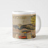 Een optredende zebu en pauw met clown trainer extra grote beker (Voorkant rechts)