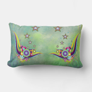 Een opvallend aquamarine abstract kussen