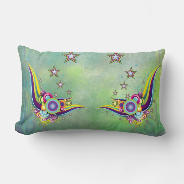 Een opvallend aquamarine abstract kussen (Voorkant)