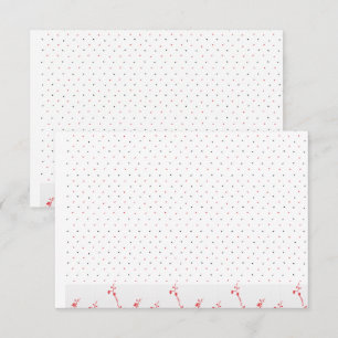 Een opvallend blauw en roze bloemmotief contrastee bedankkaart