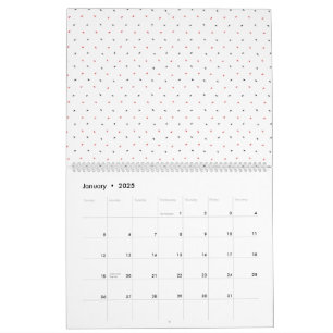 Een opvallend blauw en roze bloemmotief contrastee kalender