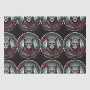 Een opvallende illustratie van een panter tissuepapier