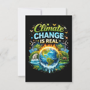 Een opwarmende wereld bedankkaart