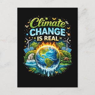 Een opwarmende wereld briefkaart