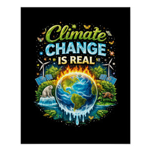 Een opwarmende wereld perfect poster