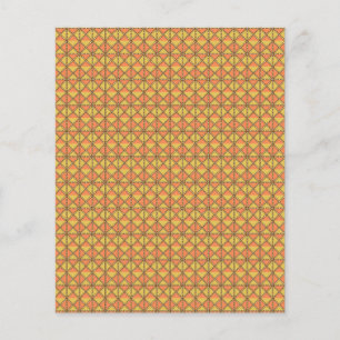 Een oranje en gele achtergrond met een motief flyer