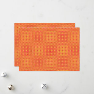 Een oranje en gele achtergrond met kleine vierkant feestdagenkaart