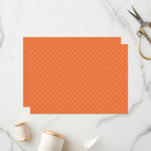 Een oranje en gele achtergrond met kleine vierkant programma (Voorkant / Achterkant in situ)