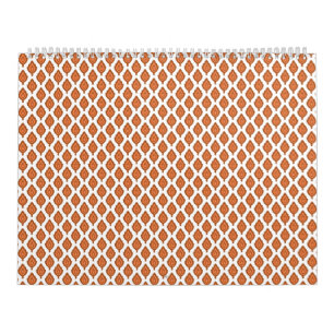 Een oranje en wit geometrisch patroon kalender