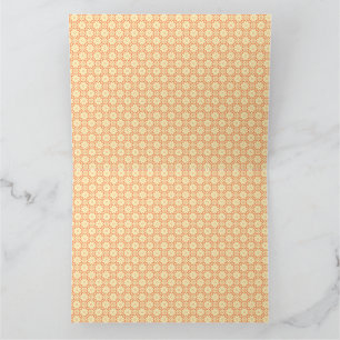 Een oranje en witte achtergrond met een motief bedankkaart