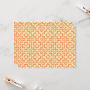 Een oranje en witte achtergrond met een motief kaart